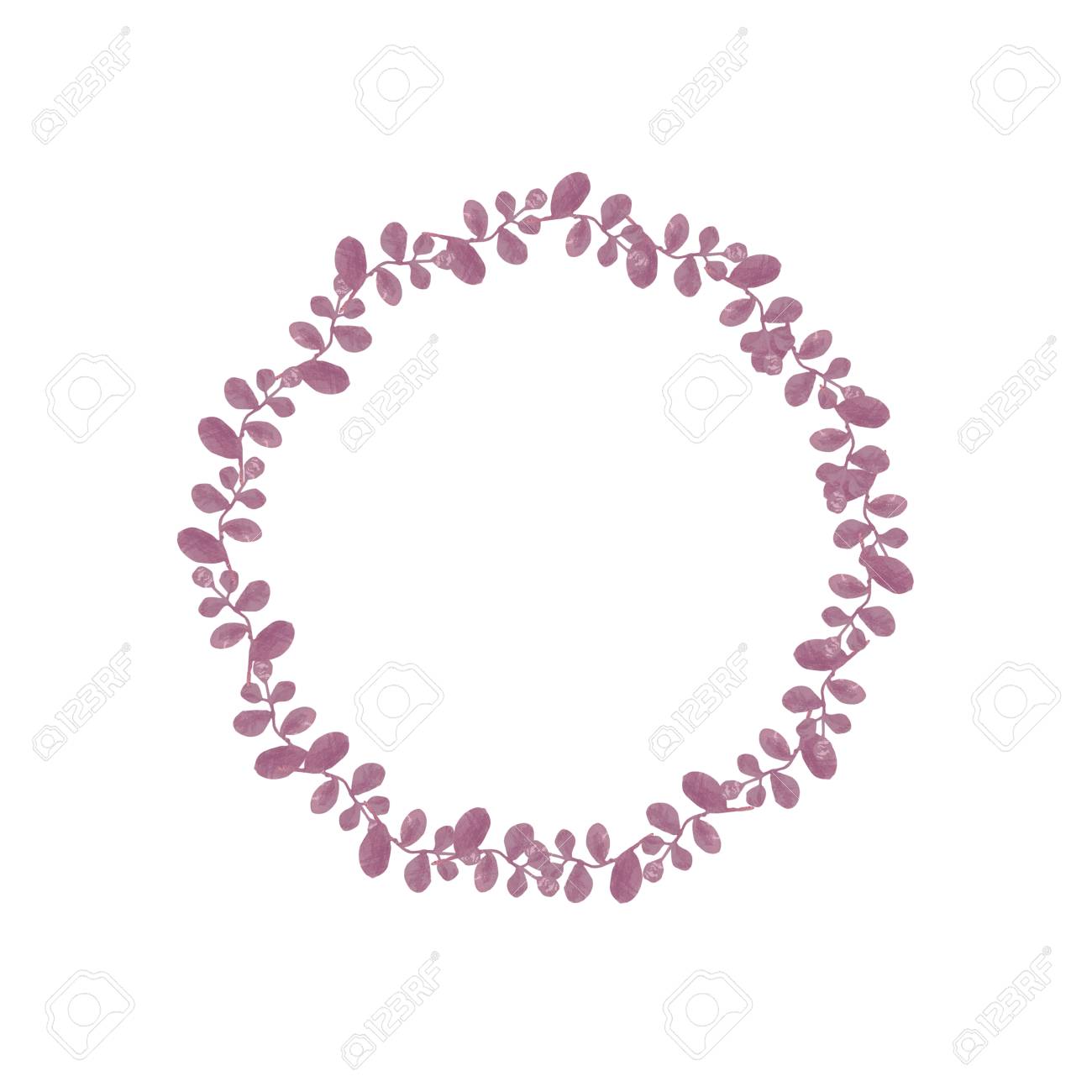 watercolor circle pink leaf clip art illistration for wedding celebration invite
