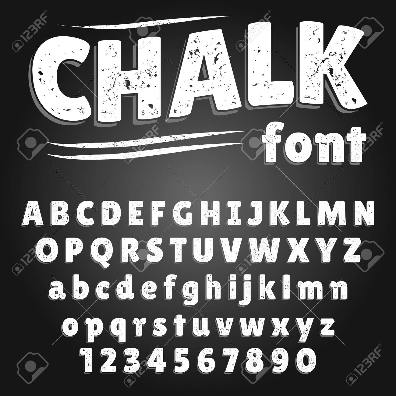 チョーク ボード スタイルのモダンなフォント西洋文字の大文字し 小文字 のイラスト素材 ベクタ Image 63509297