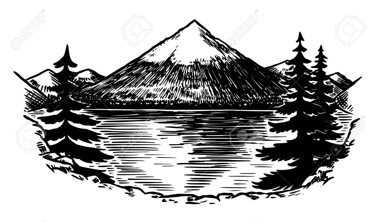 Mount Fuji Volcano In Japan Mountains Peaks Vintage Rock Royalty Free Cliparts Vectors And Stock Illustration Image 143064803
