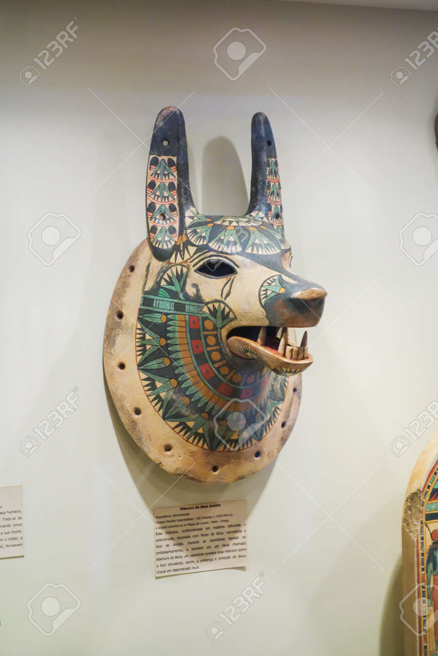 Egyptian Art Replica, Mask Of The God Anubis. Located At The 