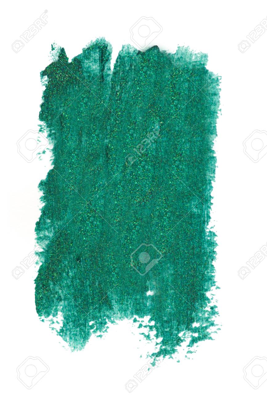forest green color cosmetic eyeliner pencil strokes with glitter