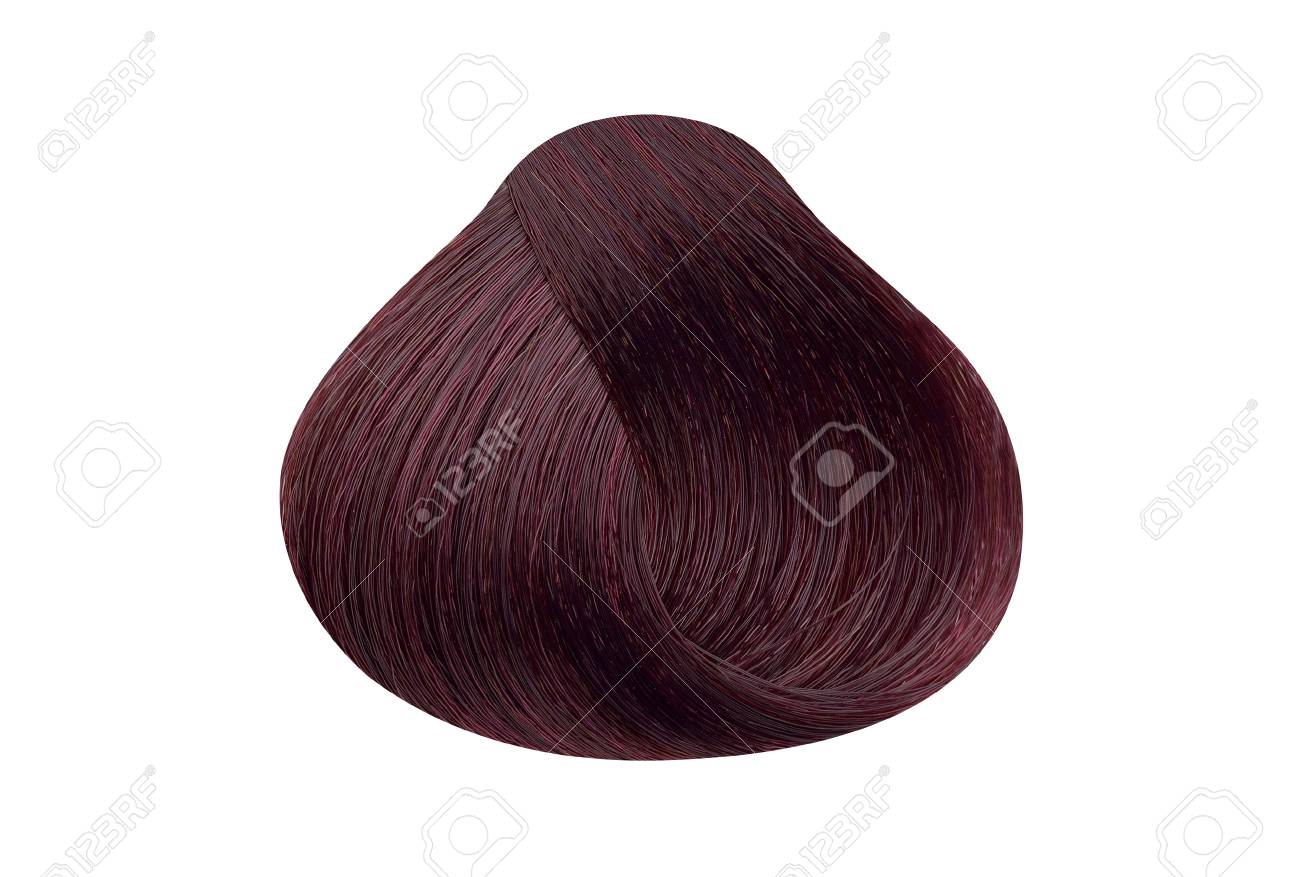 暗いモレロ赤髪色見本 丸みを帯びた形状は 白い背景で隔離のロックします の写真素材 画像素材 Image