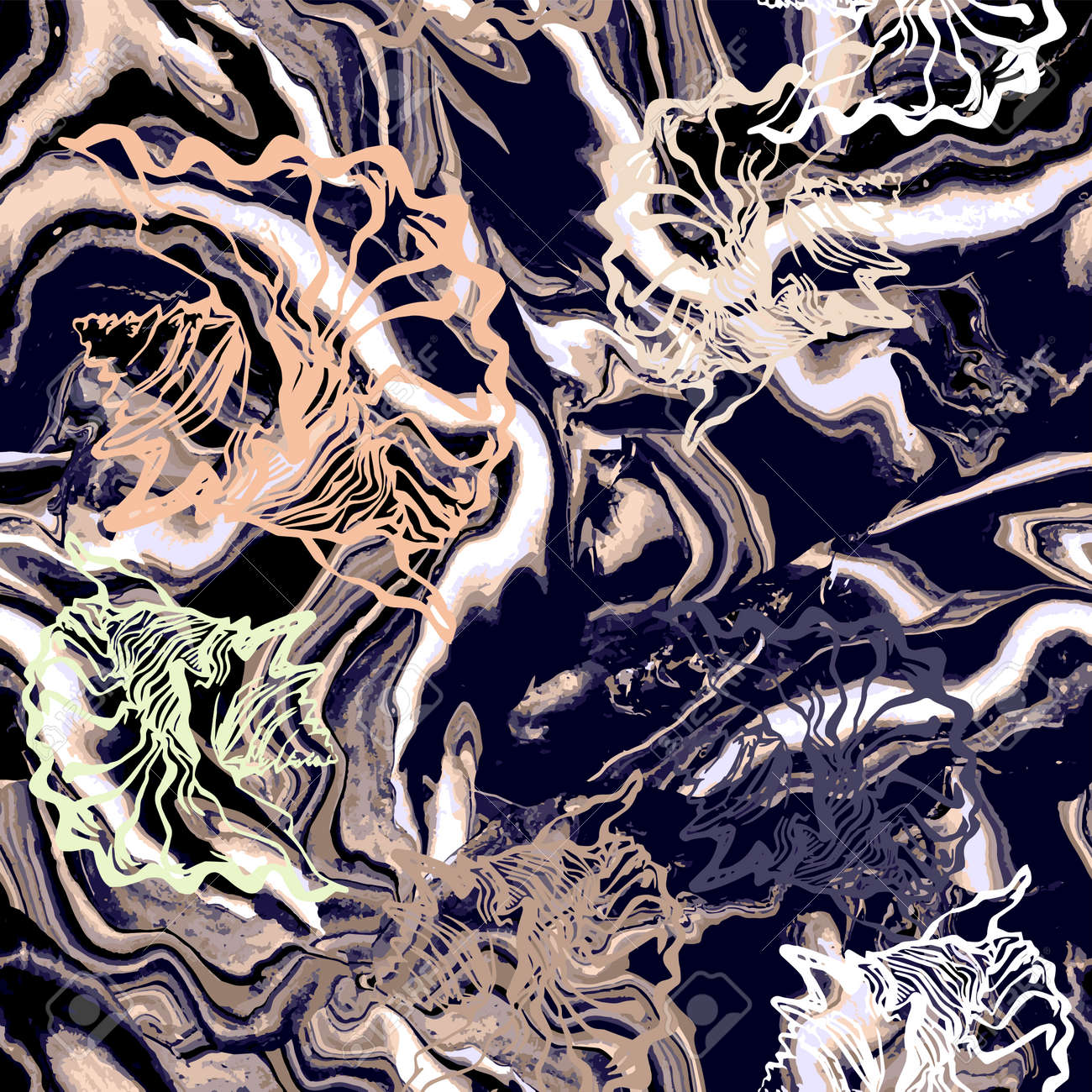 抽象画 Fluid Art フルイドアート ＝ ポーリングアート パネル