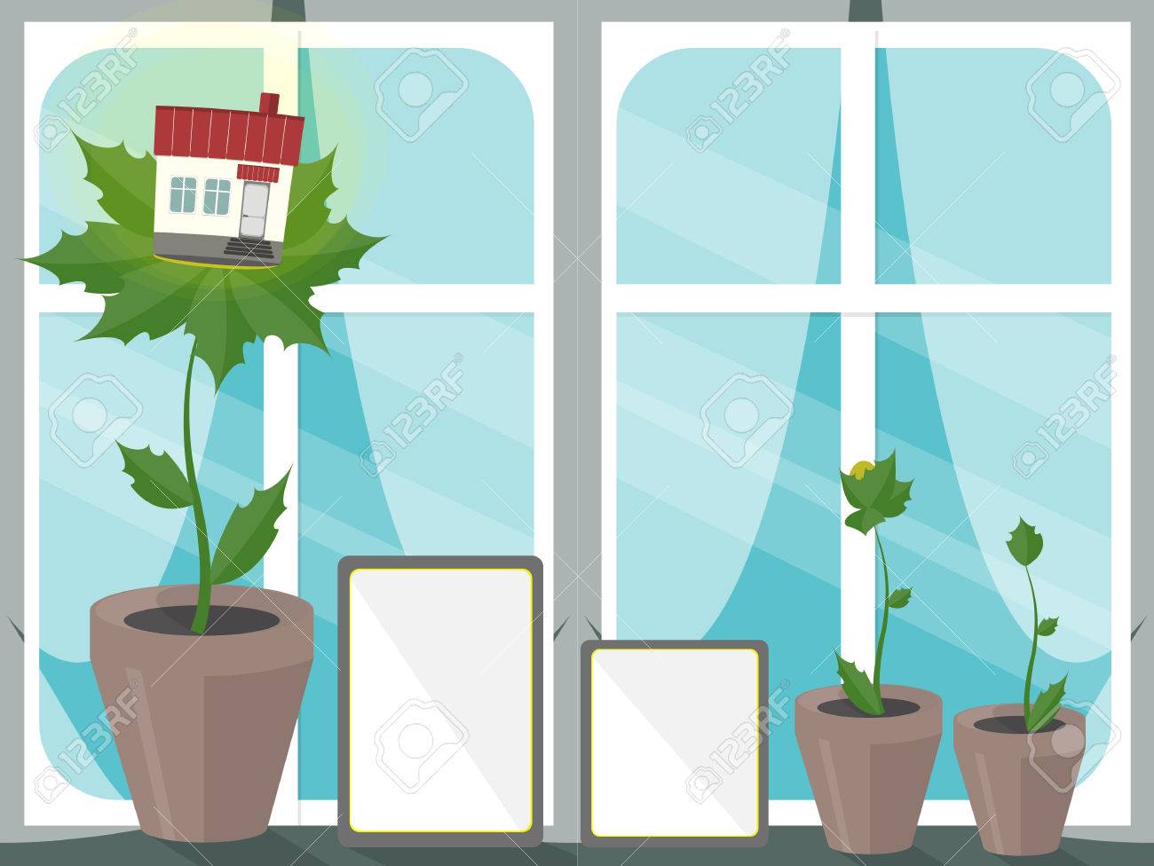 Haus Auf Den Blattern Konzept Der Oko Haus Okologisches Bauen