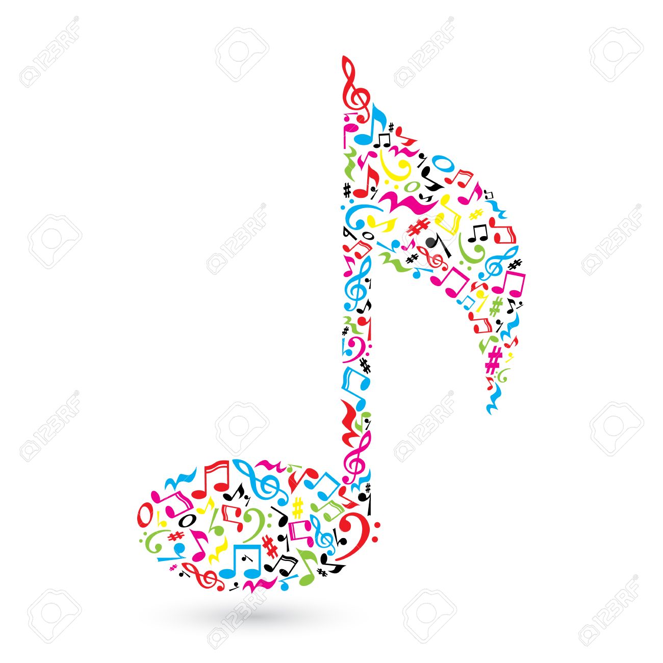 Music Note Made Of Music Notes Colorful Notes Pattern Note Shape Poster And Decoration Idea Royalty Free Cliparts Vectors And Stock Illustration Image 57430103