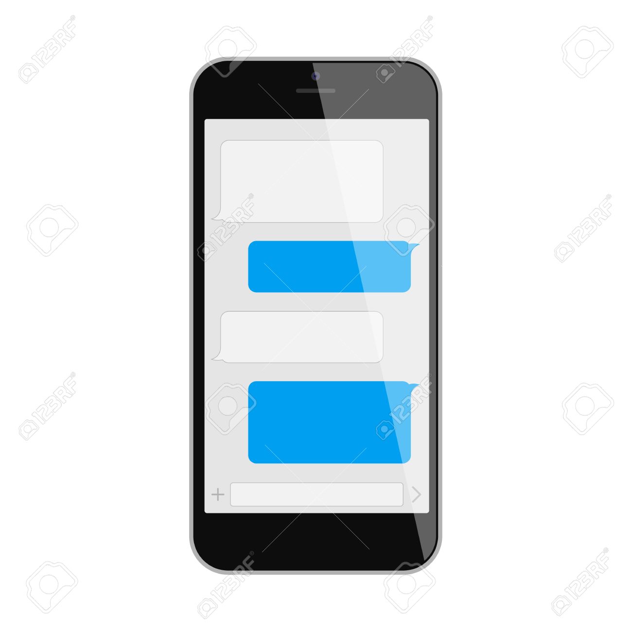 smartphone text messaging template blank text bubbles social
