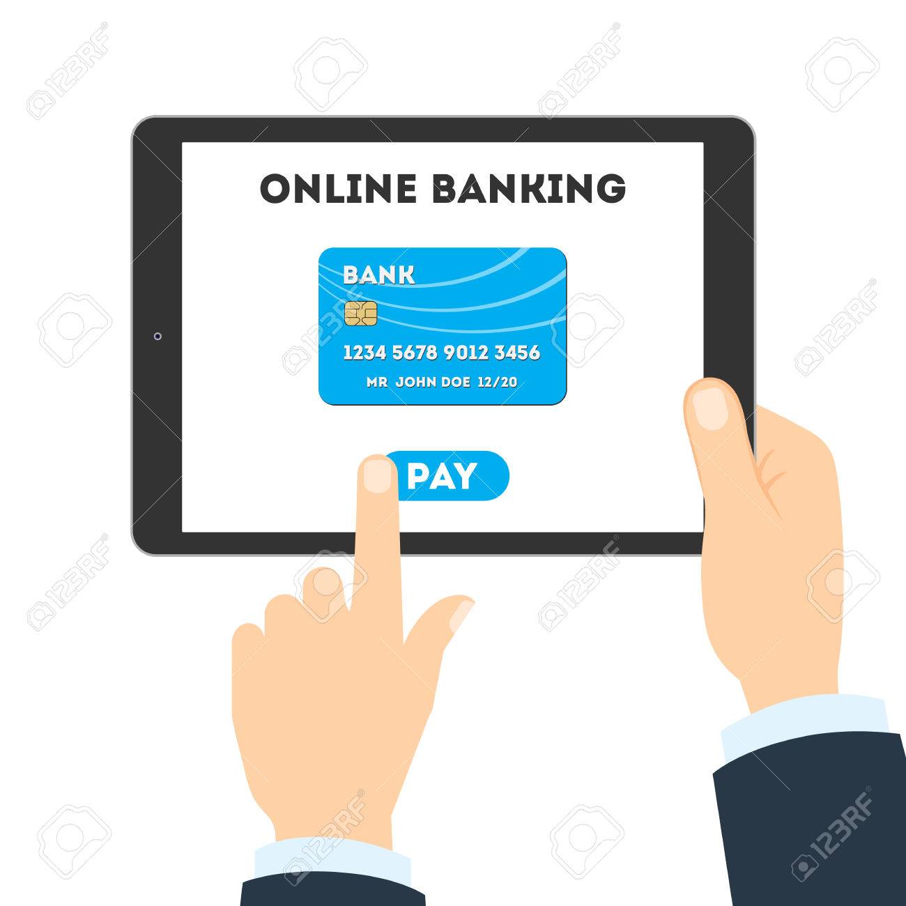 online banking concept checking balance sending money and making