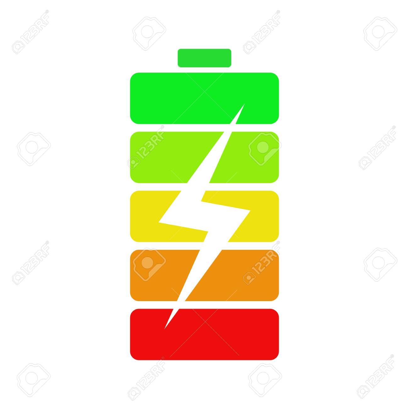 isolated colorful energy battery on white background accumulator