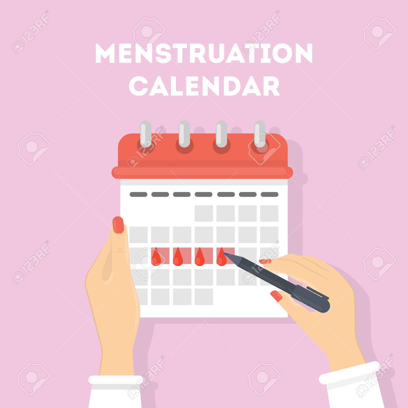 menstruation calendar illustration red signs of menstrual cycle menstruation calendar