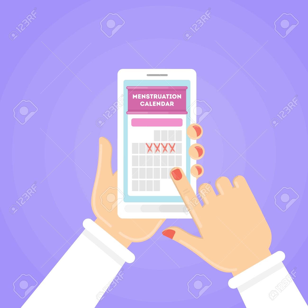 menstruation calendar illustration red signs of menstrual cycle menstruation calendar
