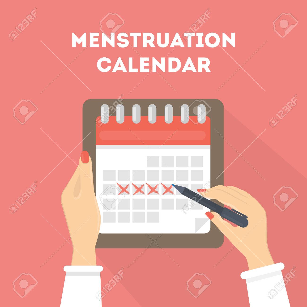 menstruation calendar illustration red signs of menstrual cycle menstruation calendar