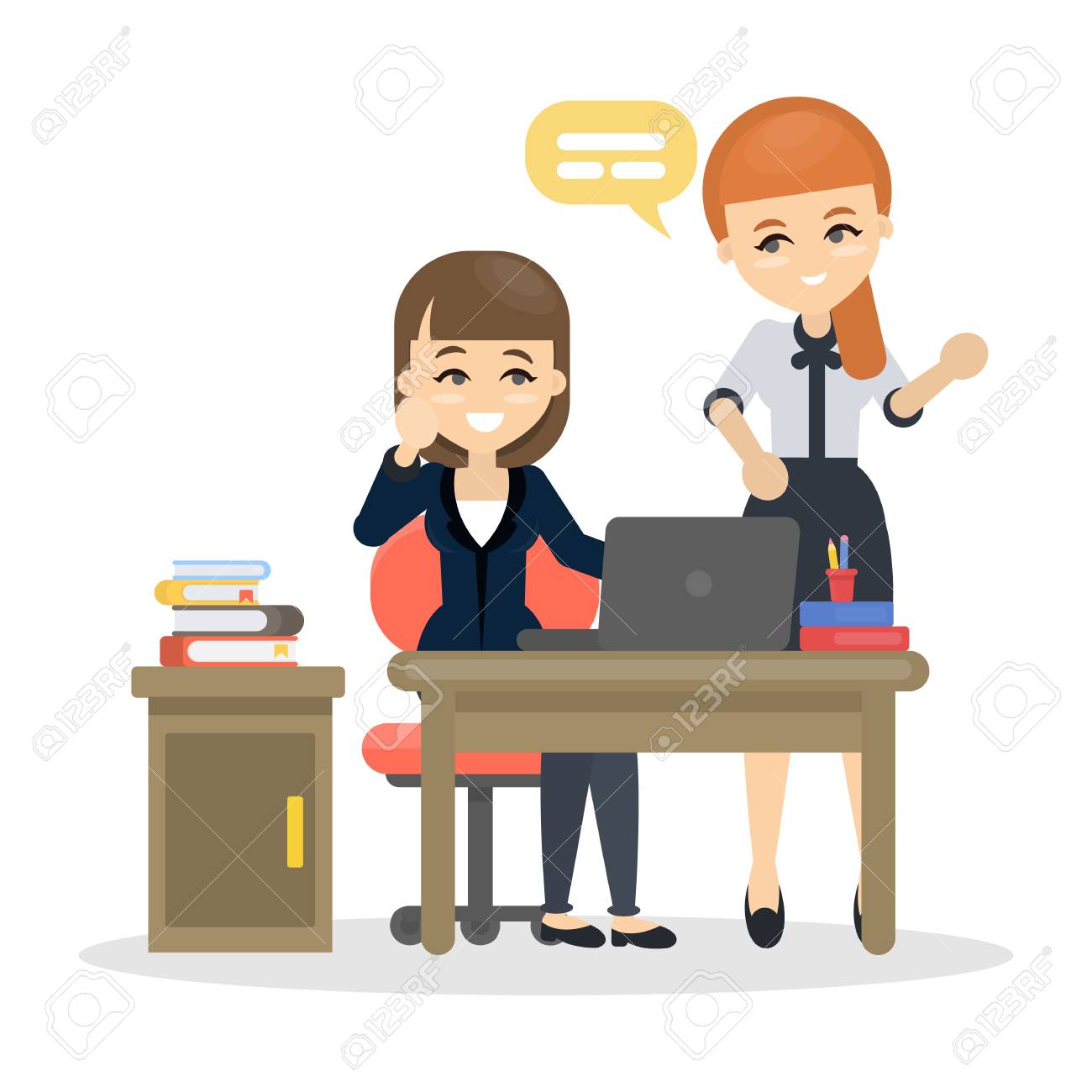 Women At Office. Royalty Free SVG, Cliparts, Vectors, and Stock  Illustration. Image 95354625., image size:1300x1300