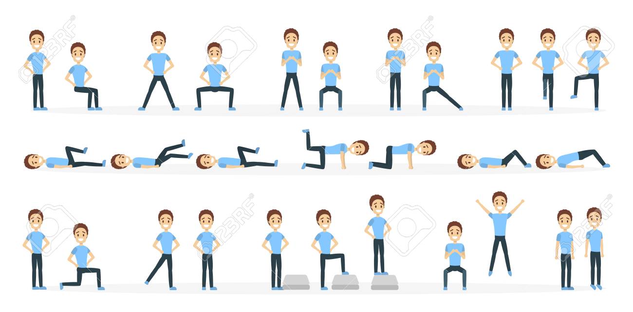 運動イラストをしている男 のイラスト素材 ベクタ Image