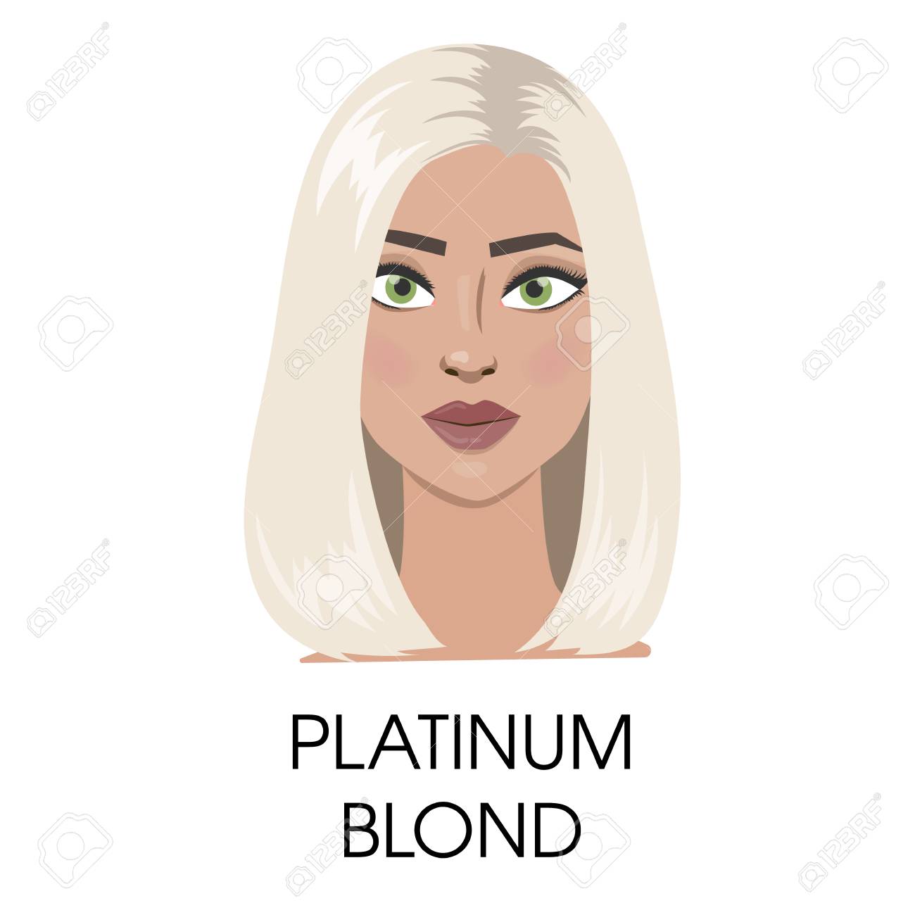 プラチナブロンドのヘアイラスト のイラスト素材 ベクタ Image