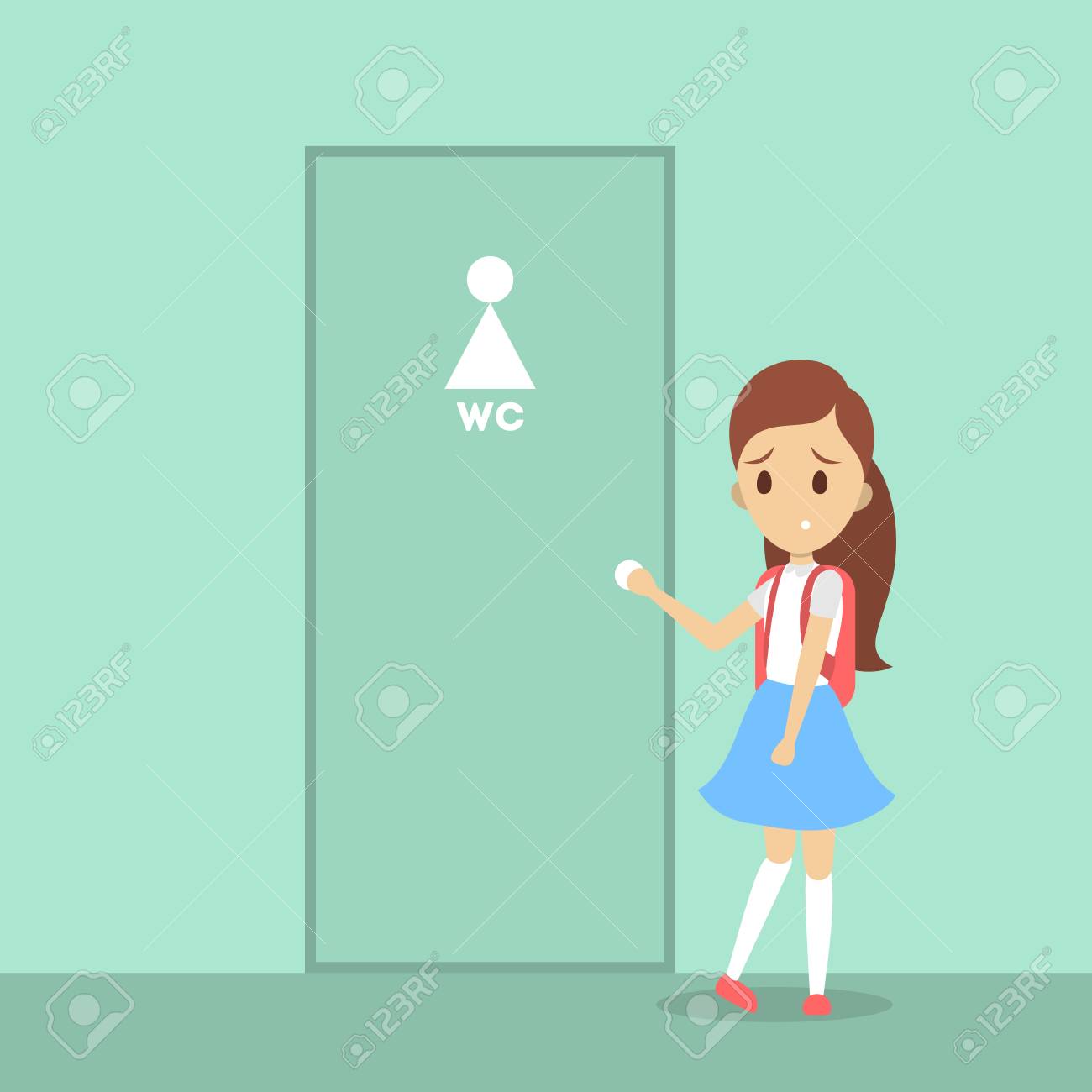 押しっこ　少女 