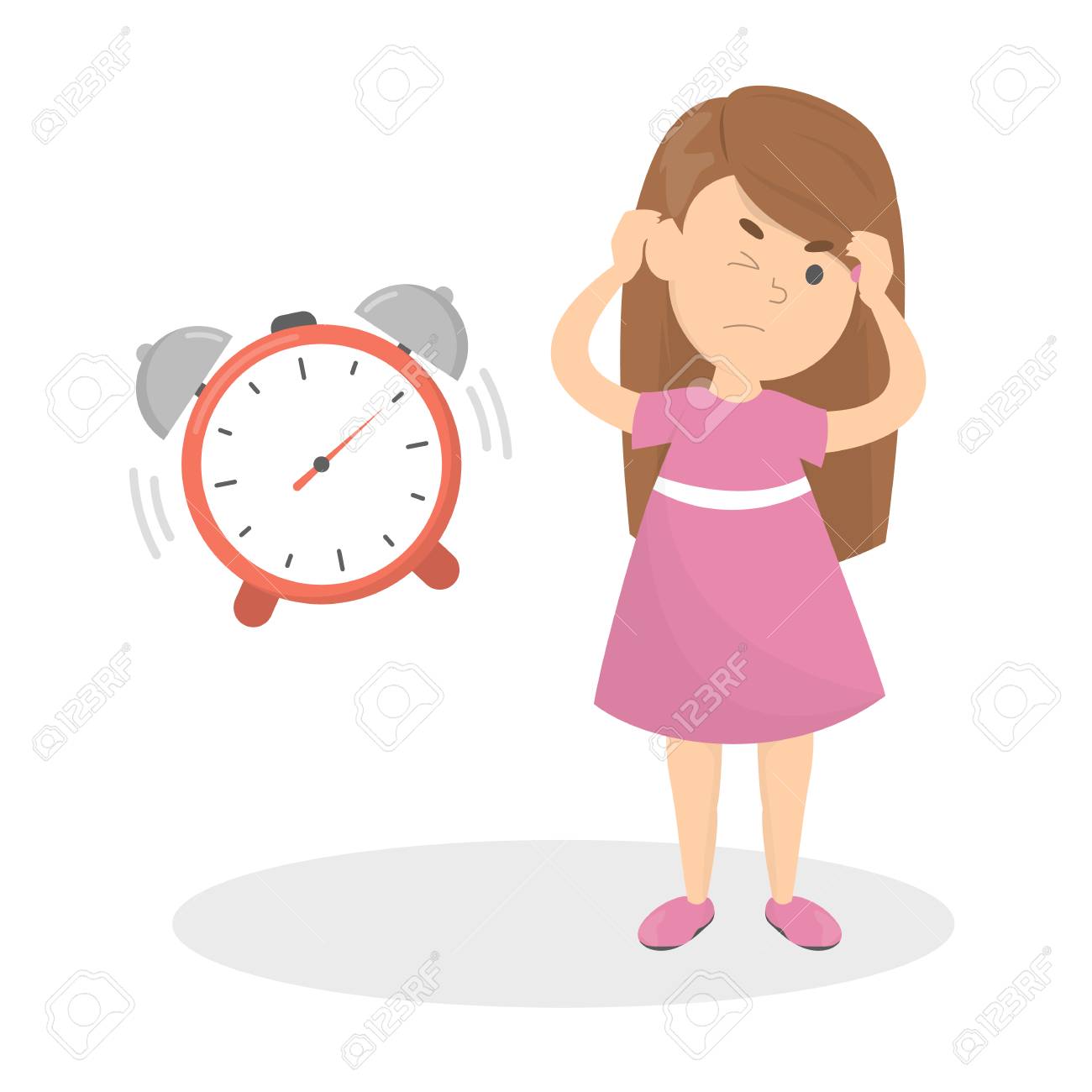 Annoyed Child Cover Ear From A Noise. Loud Alarm Clock And Angry Kid.  Isolated Vector Flat Illustration Royalty Free SVG, Cliparts, Vectors, and  Stock Illustration. Image 127097002., image size:1300x1300