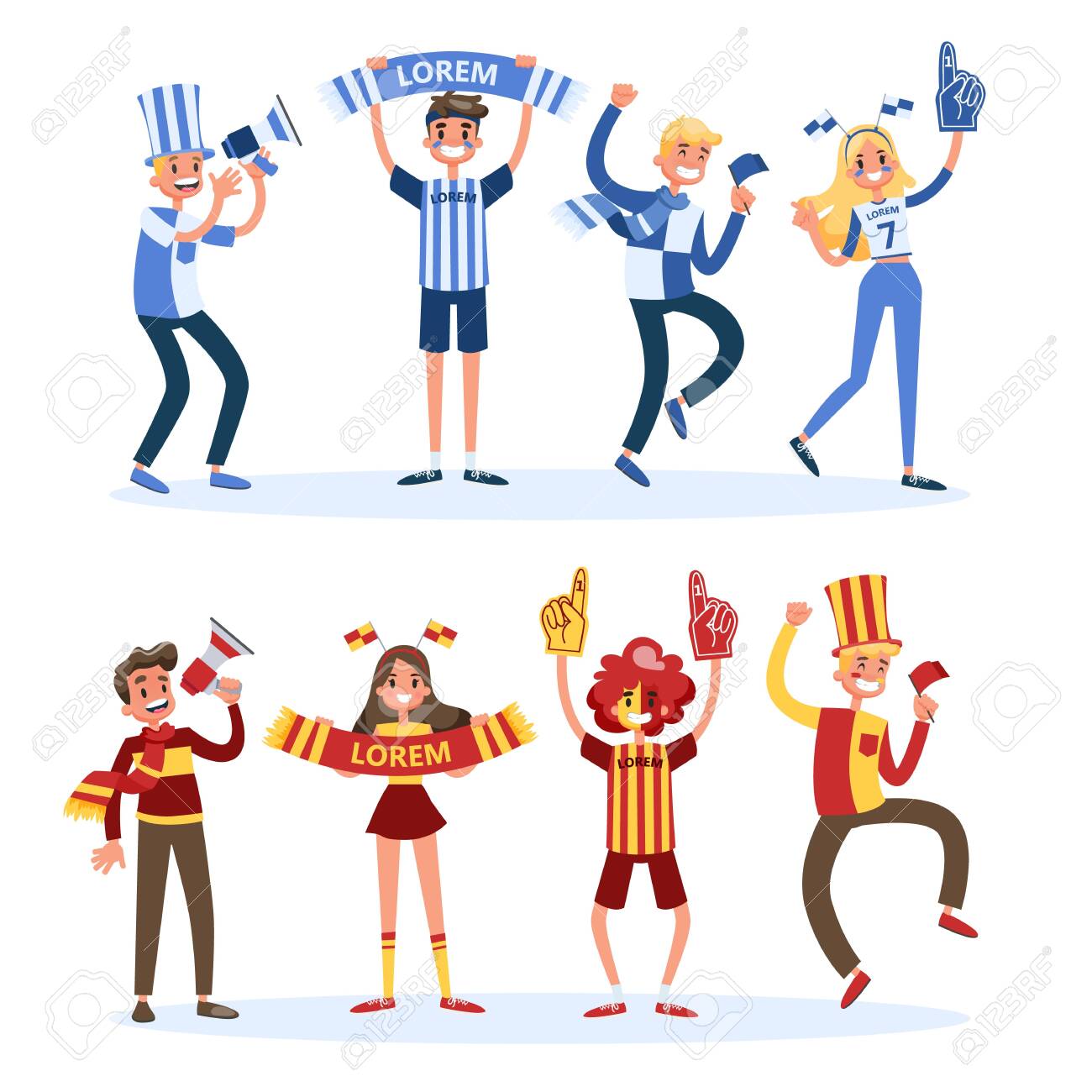 Soccer Fan Set. People With Country Flag Support Team. Group Of Happy  Character Dancing And Jumping. Vector Illustration In Cartoon Style Royalty  Free SVG, Cliparts, Vectors, and Stock Illustration. Image 123560269., image size:1300x1300