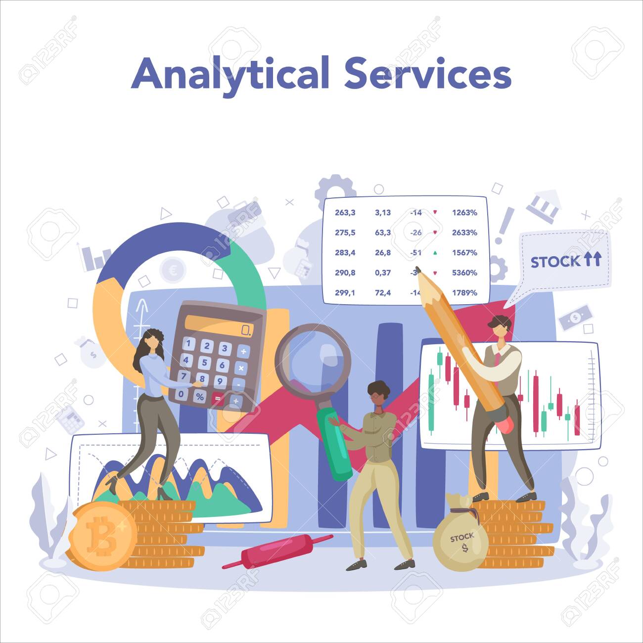 Financial Broker Income Investment And Saving Analytical Service Lizenzfrei Nutzbare Vektorgrafiken Clip Arts Illustrationen Image