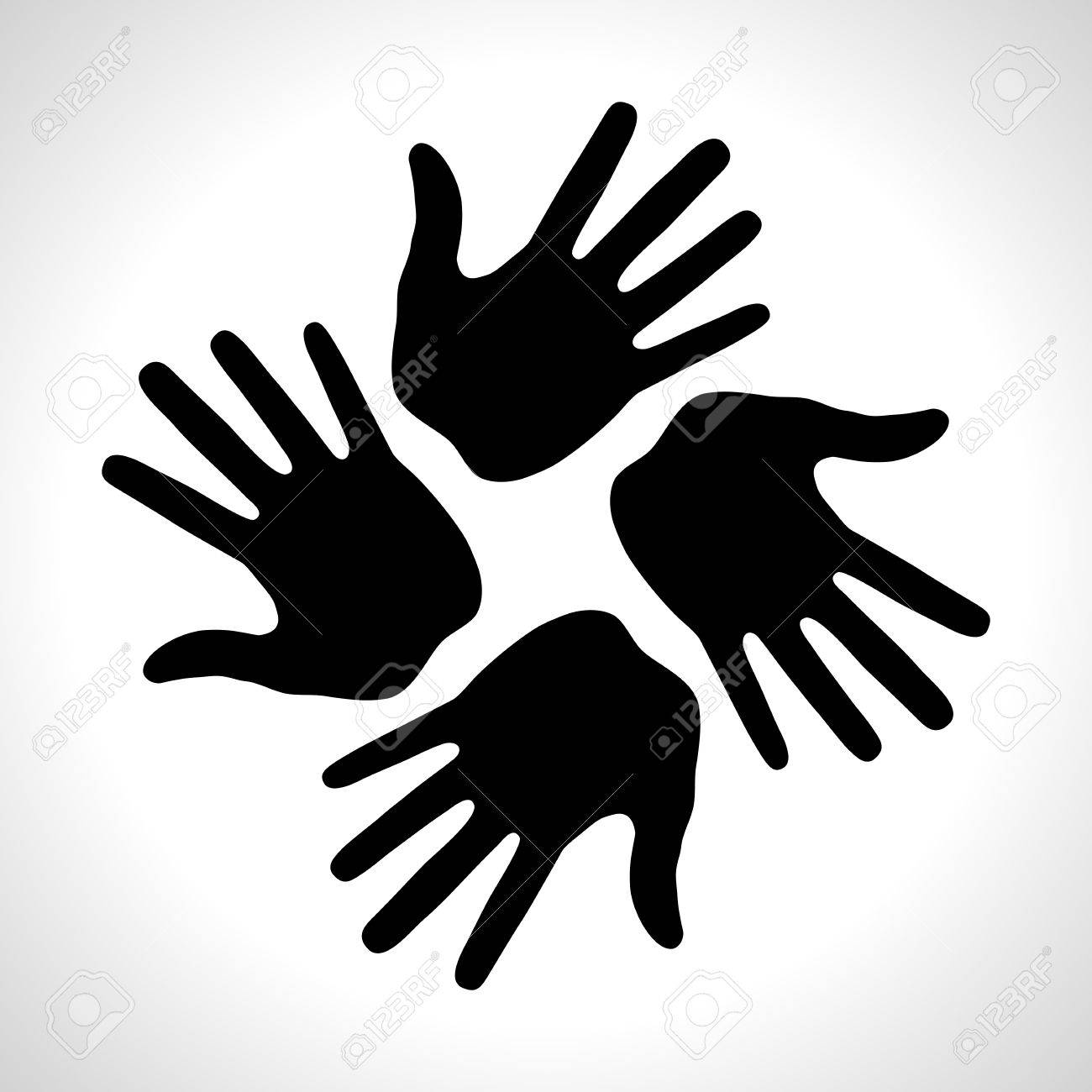 黒い手印刷アイコンのイラスト素材 ベクタ Image