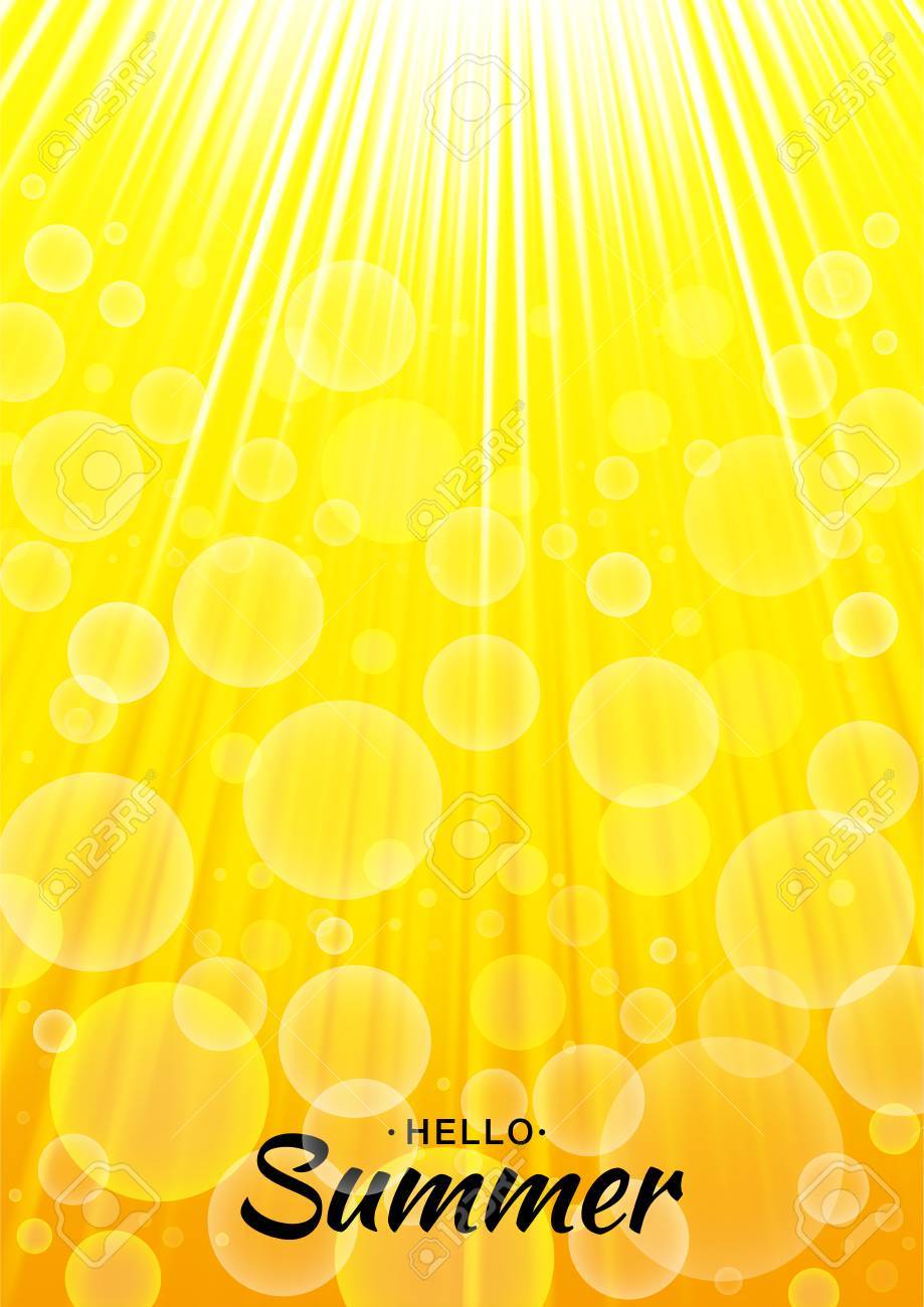 summer template vector yellow glow background with sun rays and