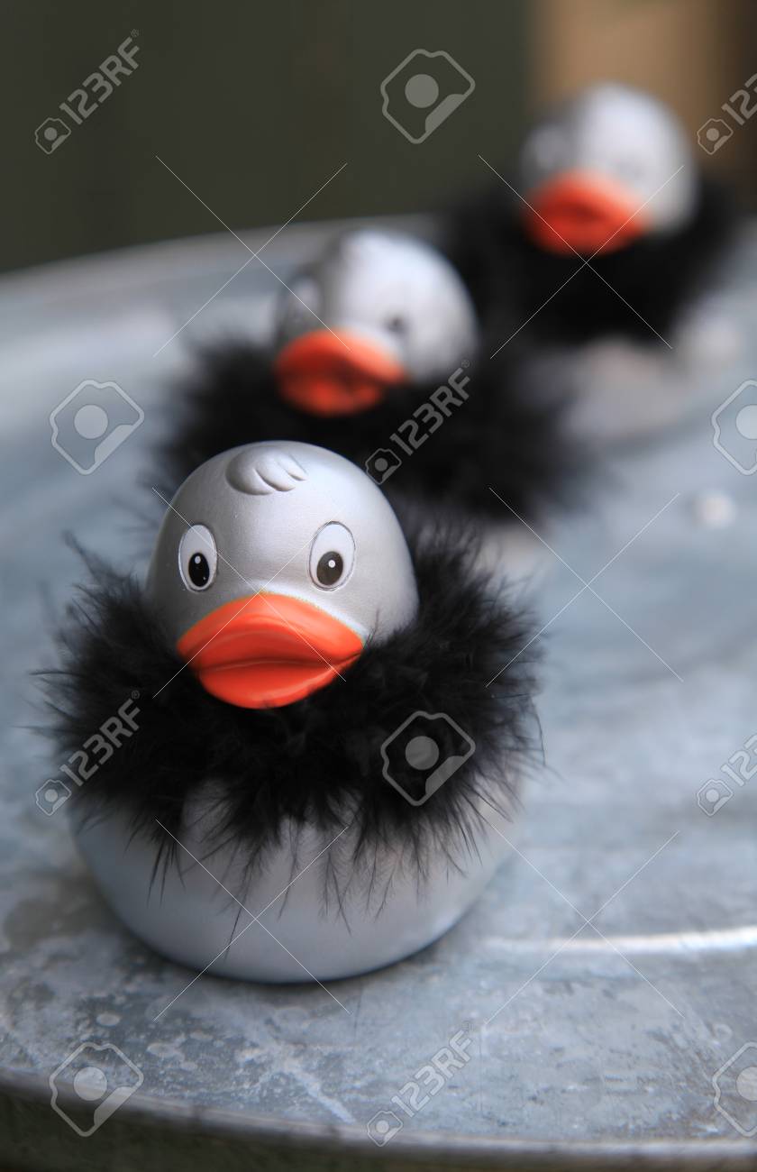 silver rubber duck