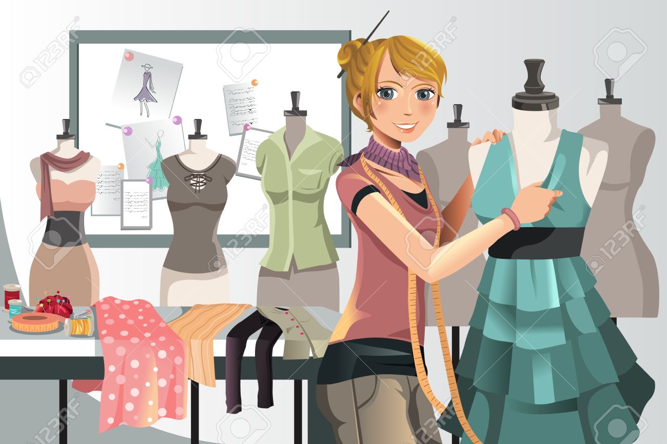 ファッション デザイナーの仕事でのベクター グラフィック のイラスト素材 ベクタ Image ファッション デザイナーの仕事でのベクター グラフィック のイラスト素材 ベクタ Image