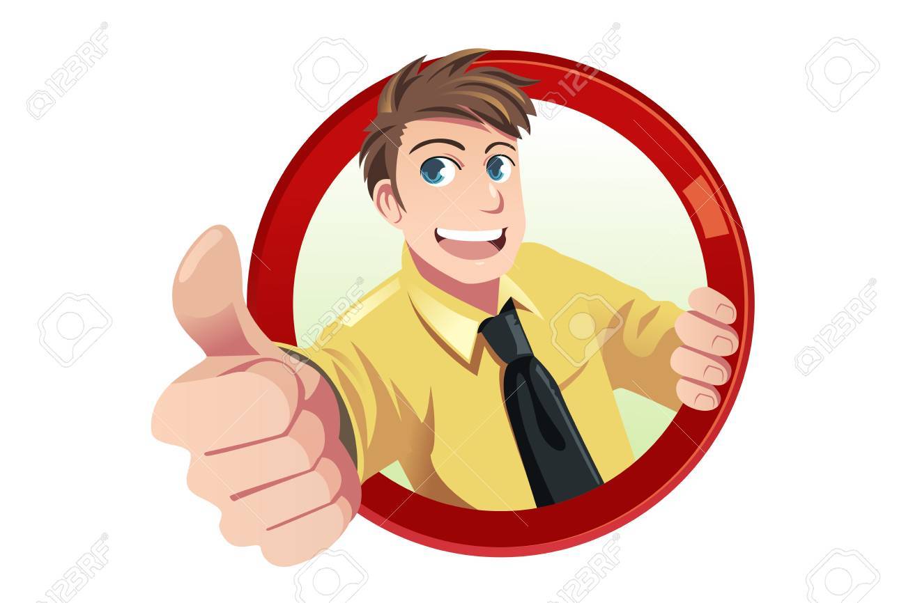 A illustration of a businessman with his thumbs up - 16041705 A illustration of a businessman with his thumbs up - 16041705