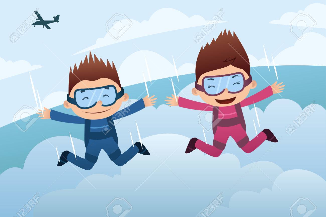 いくつかのスカイ ダイビングのベクトル イラスト のイラスト素材 ベクタ Image