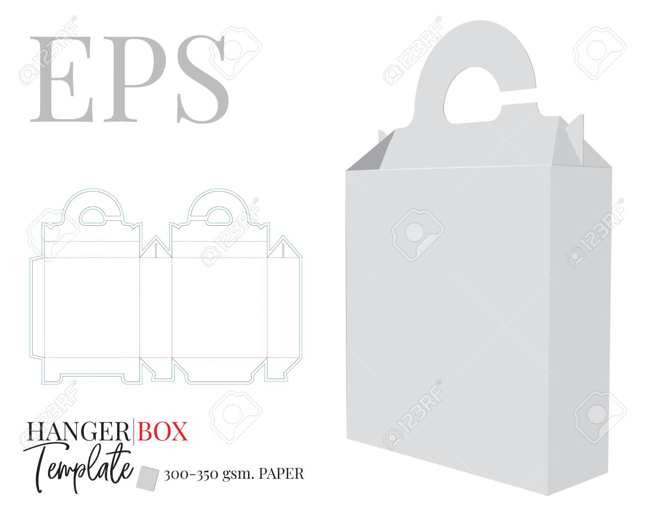 Download Hanger Box Template Vector With Die Cut Laser Cut Layers Royalty Free Cliparts Vectors And Stock Illustration Image 141336773 PSD Mockup Templates
