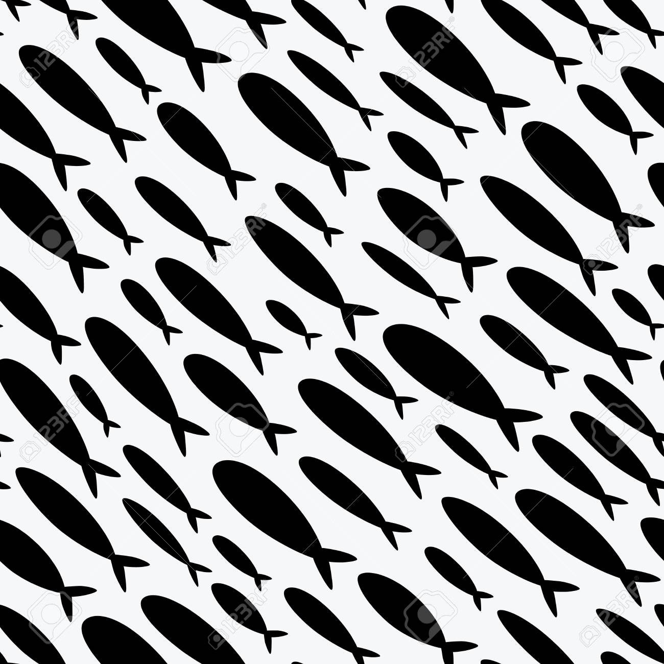 魚の群れとのシームレスなパターン 小さな魚のシルエット壁紙 のイラスト素材 ベクタ Image 83253992