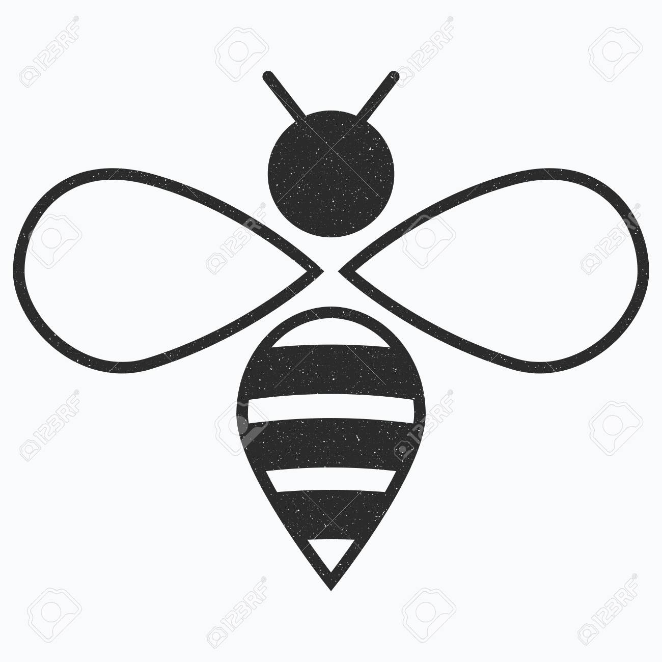 Logo De L Abeille Icone D Abeille Noir Et Blanc Illustration Vectorielle Avec Des Croutes Insecte Clip Art Libres De Droits Vecteurs Et Illustration Image