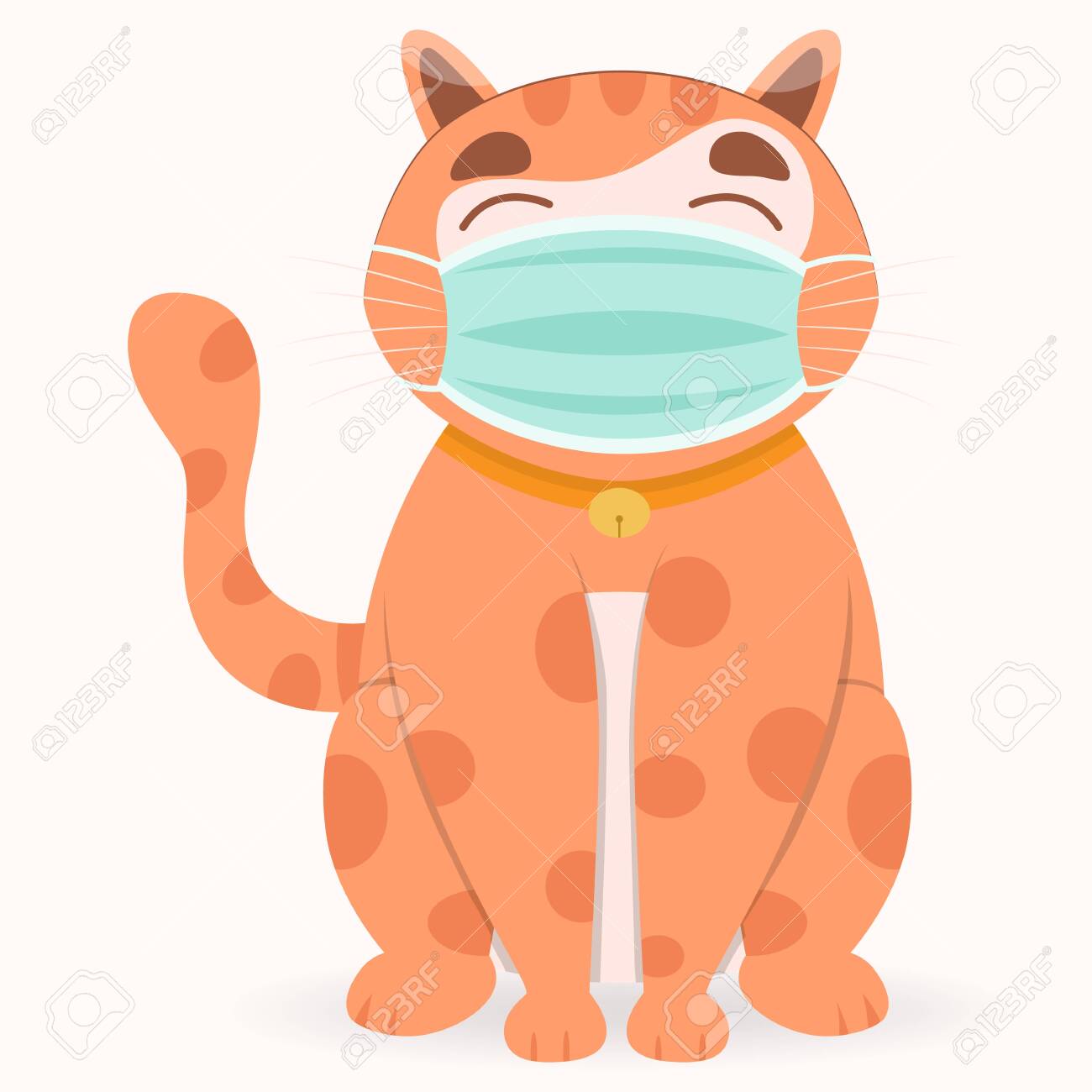 Download Cute Orange Cats Wearing Medical Mask Because Protect Of Coronavirus Royalty Free Cliparts Vectors And Stock Illustration Image 144479900 PSD Mockup Templates