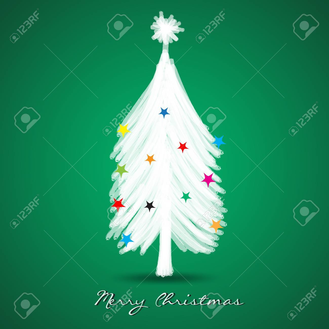 christmas tree greeting card template vector illustration banner