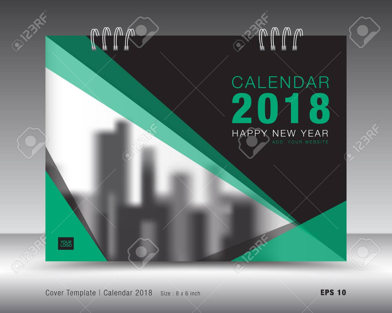 cover calendar 2018 template green book layout business brochure