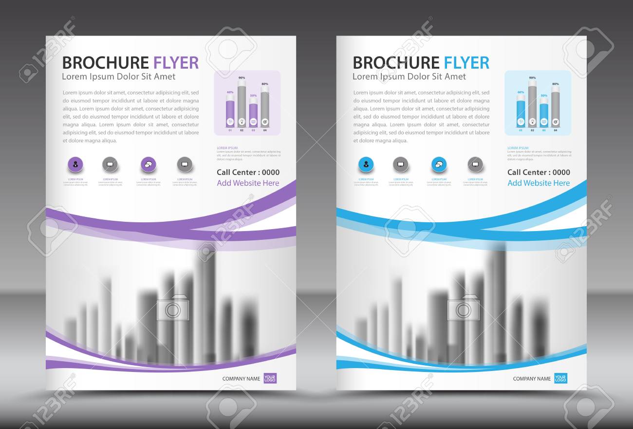 business brochure flyer template designs with city background