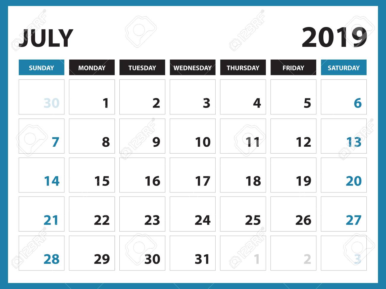 desk calendar for july 2019 template printable calendar planner