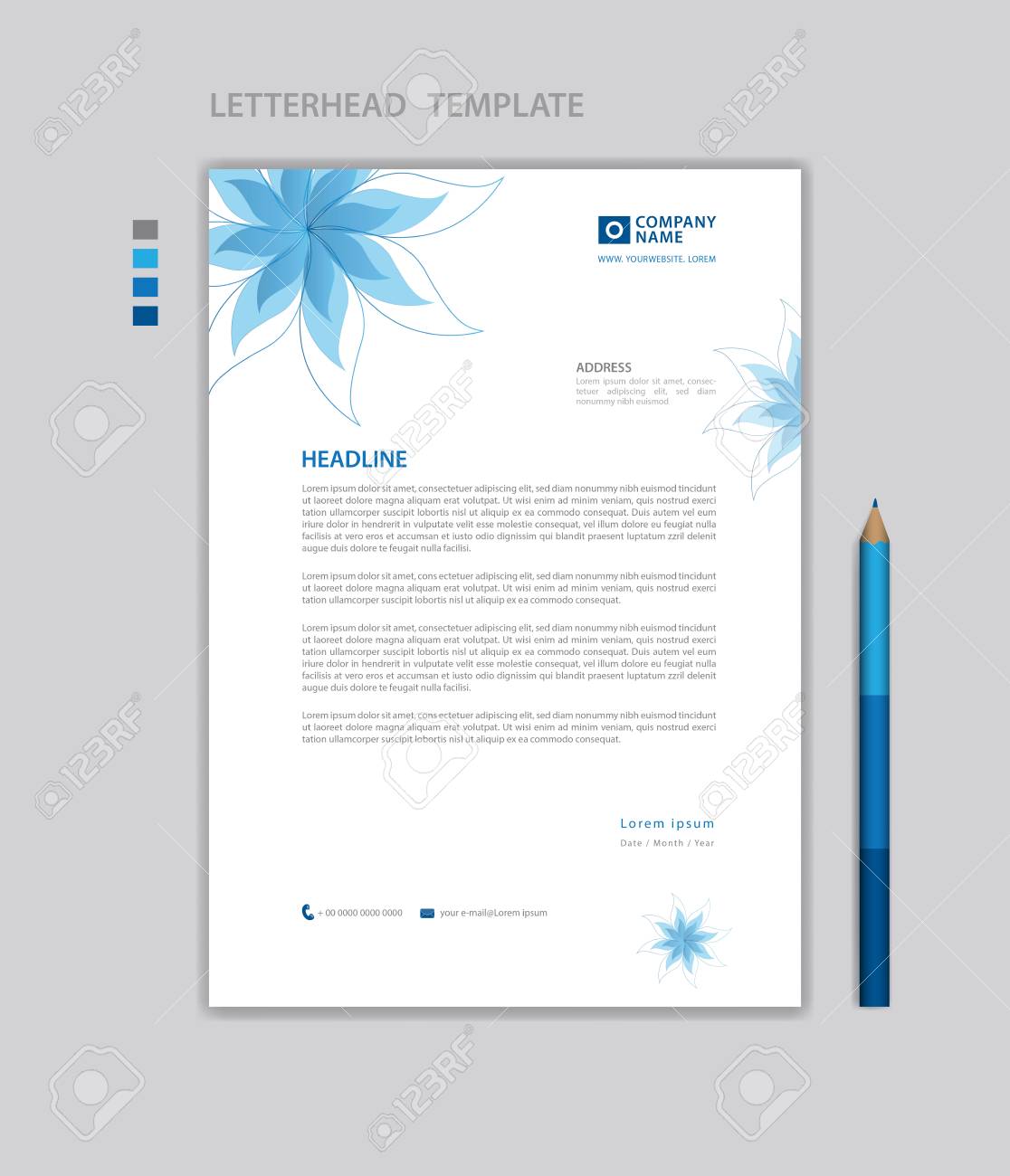 letterhead template vector minimalist style printing design letterheads layout