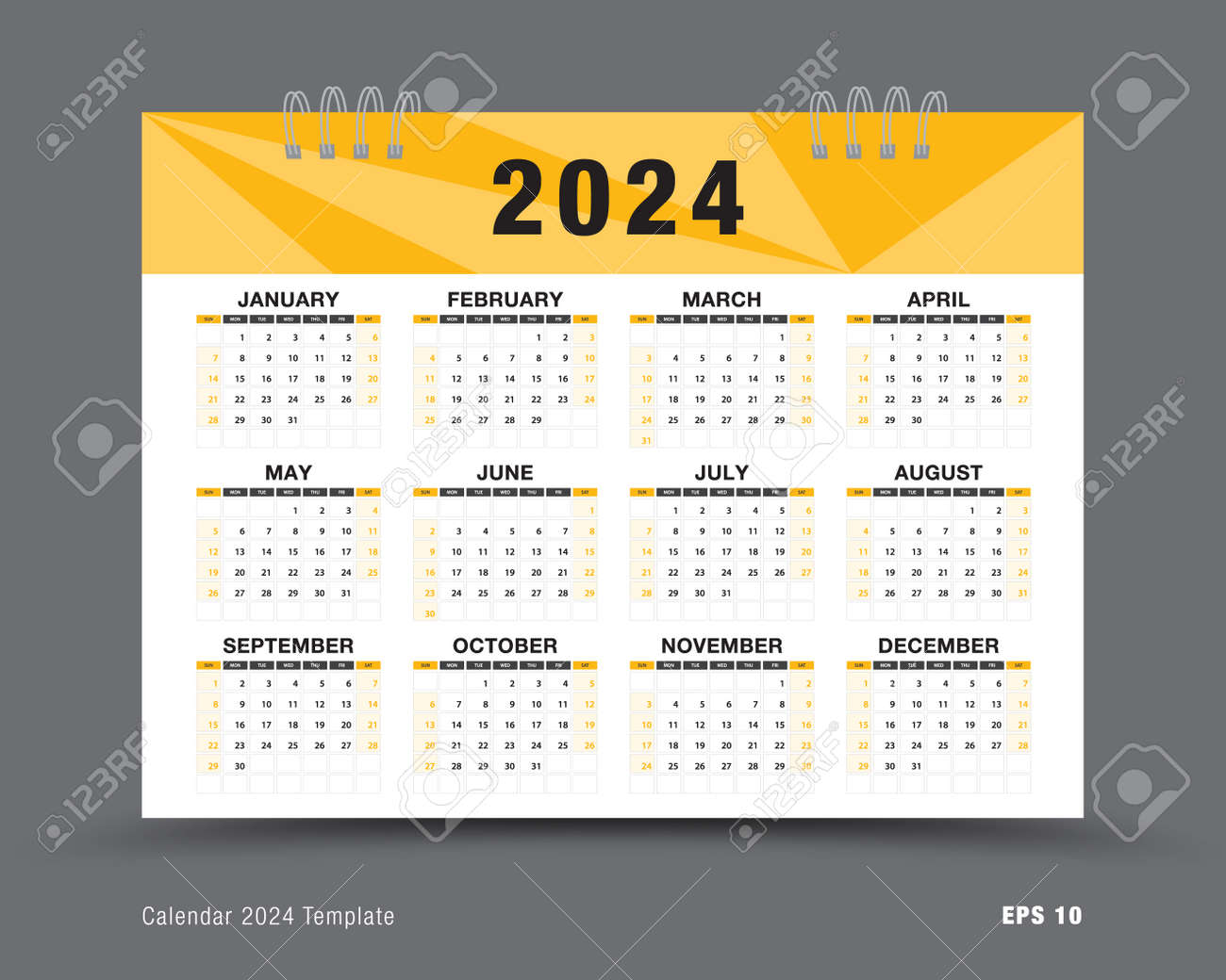 Calendrier 2024 Stock Vector