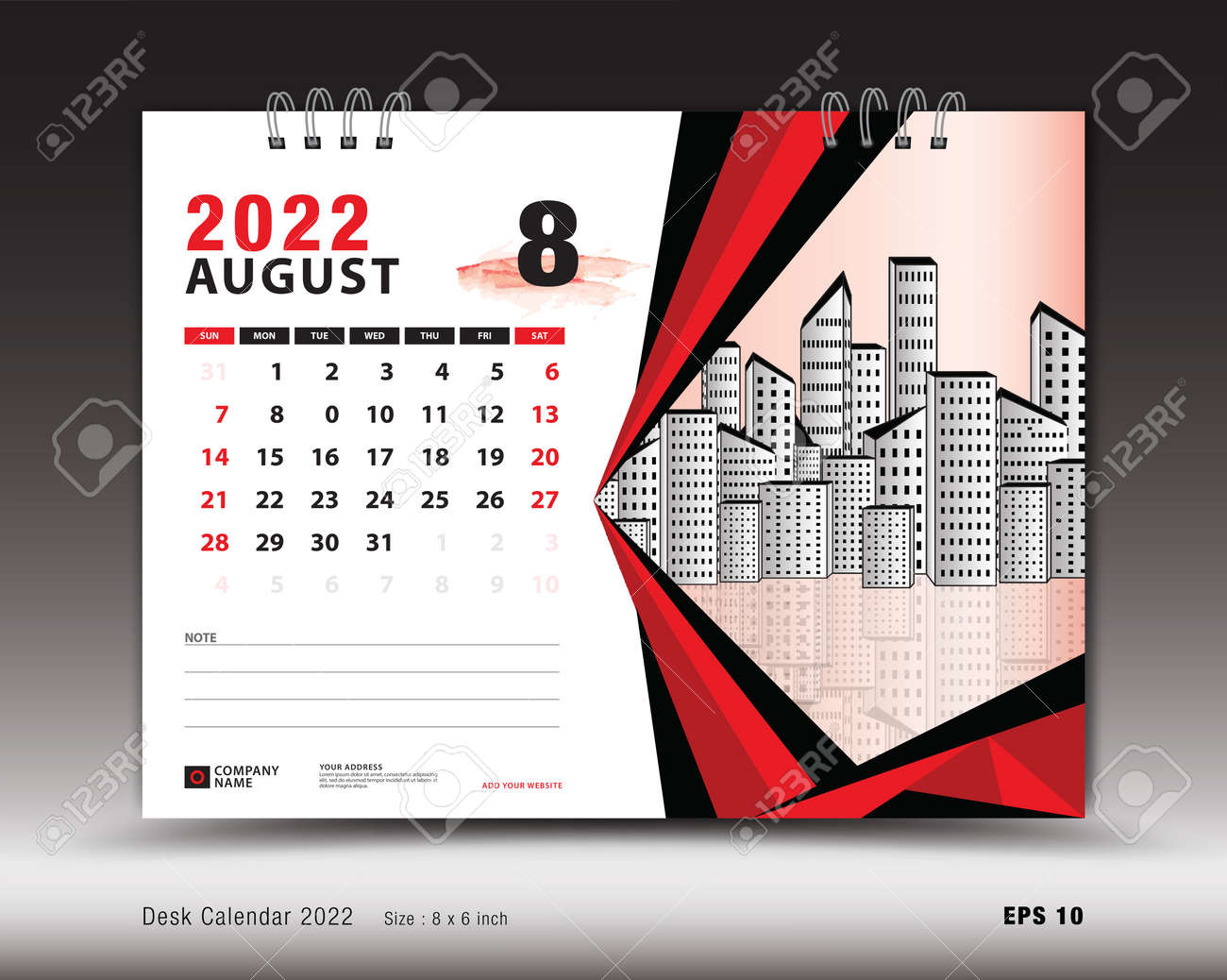 August 2022 Year, Desk Calendar 2022 Template, Printable, Planner, Wall  Calendar Design, Week Starts On Sunday, Stationery Design, Printing Media,  Advertisement, Vector Illustration Royalty Free Cliparts, Vectors, And  Stock Illustration. Image 172466710.