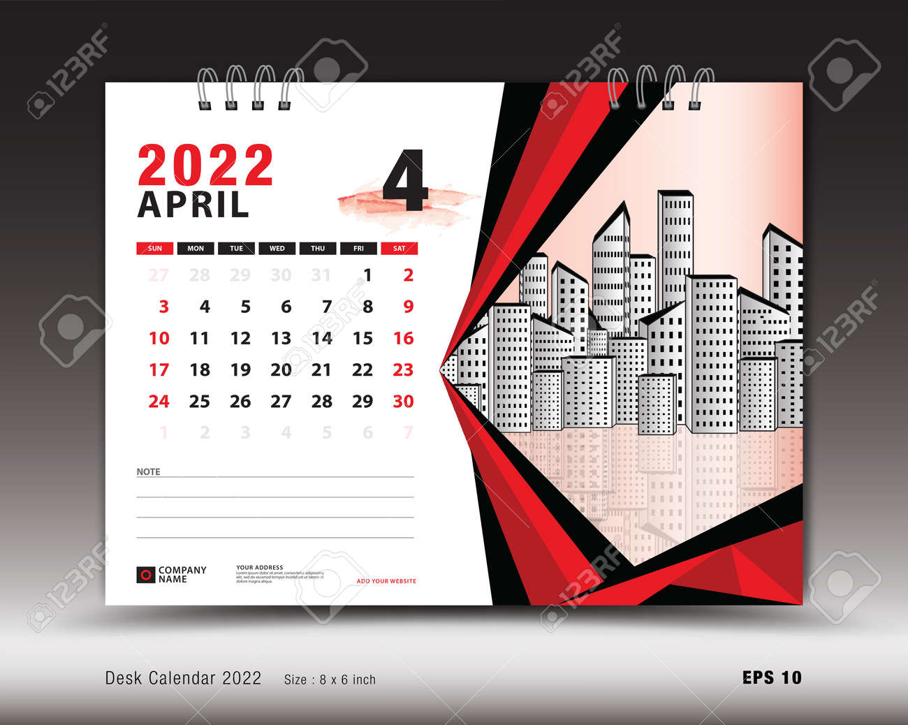 April 2022 Year, Desk Calendar 2022 Template, Printable, Planner, Wall Calendar Design, Week Starts On Sunday, Stationery Design, Printing Media, Advertisement, Vector Illustration Royalty Free Cliparts, Vectors, And Stock Illustration. Image 172466714.