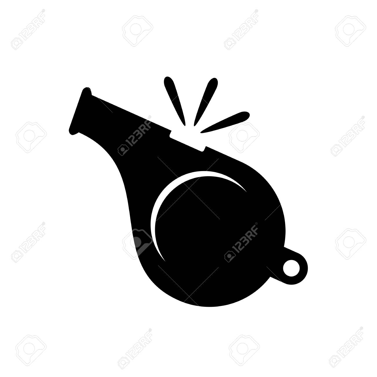 白で隔離ホイッスル アイコン のイラスト素材 ベクタ Image