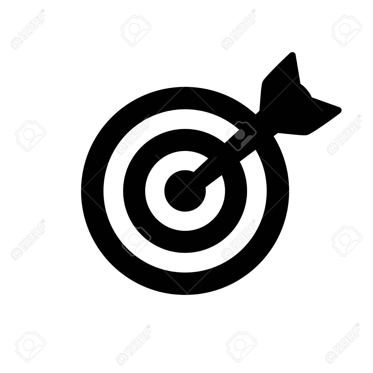 Black Target Icon Isolated On White Royalty Free SVG, Cliparts