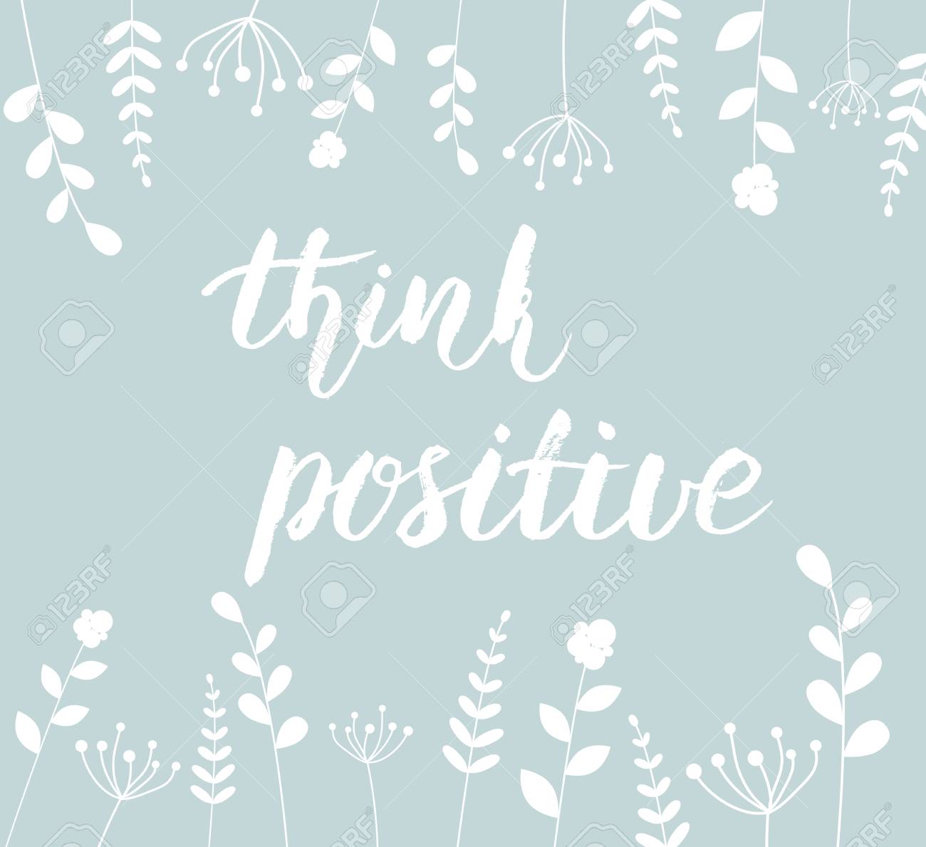 Simple Background With Think Positive Handwritten Calligraphy Royalty Free Cliparts Vectors And Stock Illustration Image 74801614 123rf