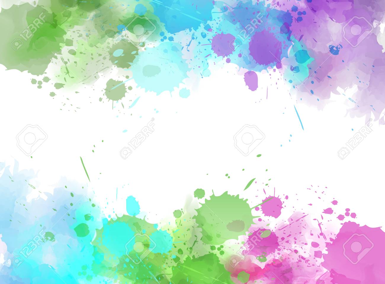 Banner Background With Colorful Watercolor Imitation Splash Blots Frame Template For Your Designs Royalty Free Cliparts Vectors And Stock Illustration Image 115747330