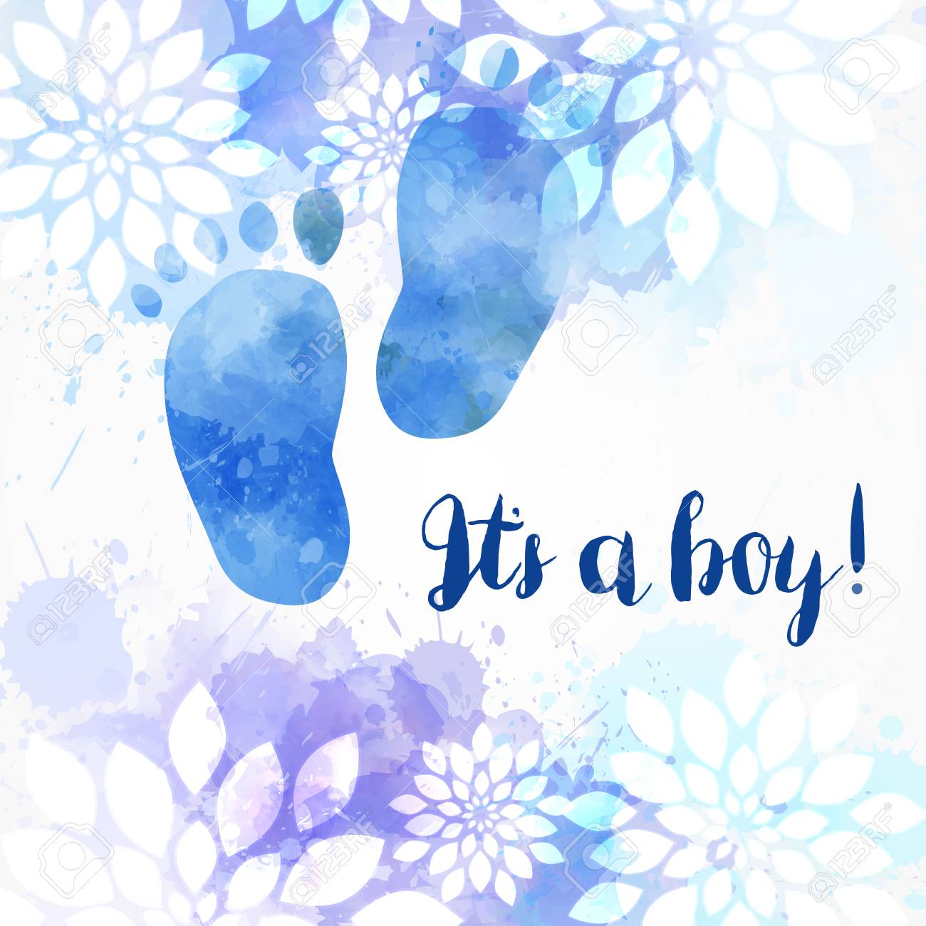 It S A Boy Baby Gender Reveal Concept Illustration Watercolor Royalty Free Cliparts Vectors And Stock Illustration Image 125361148
