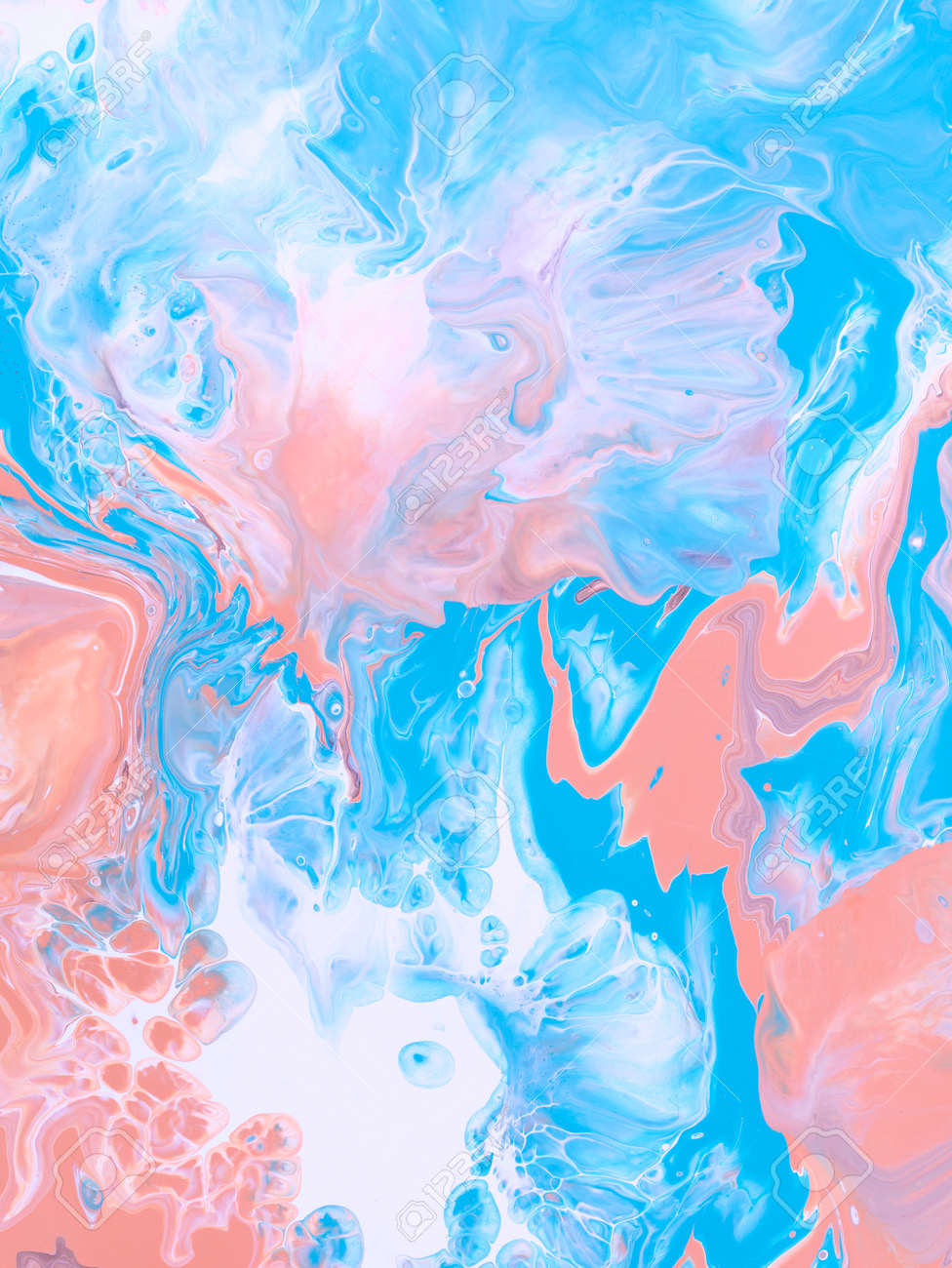 青とピンクのアクリル抽象画 【公式通販】