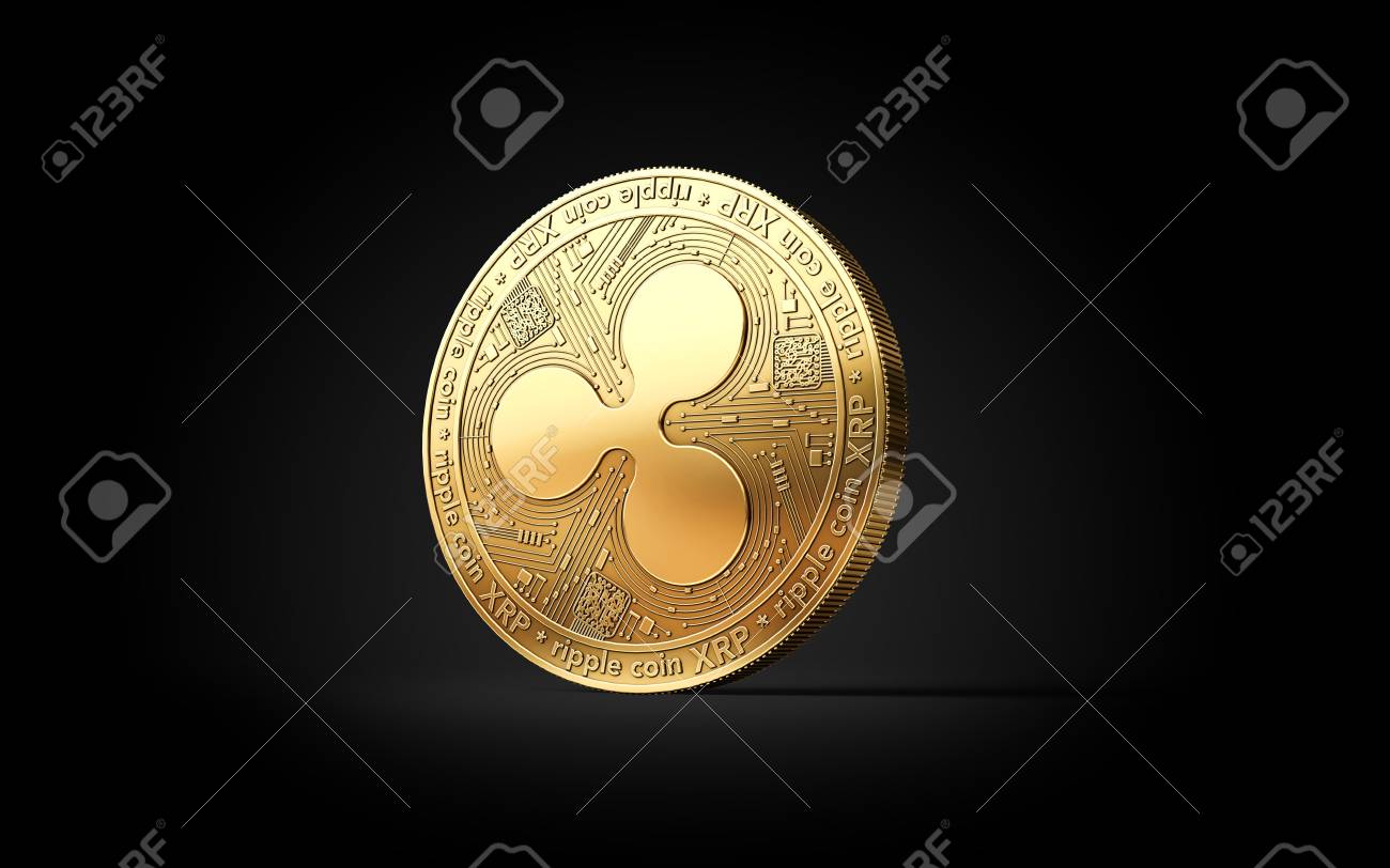 Moneda De Oro De La Criptomoneda De La Ondulación XRP Aislada En Fondo  Negro. Representación 3D Fotos, retratos, imágenes y fotografía de archivo  libres de derecho. Image 91791256