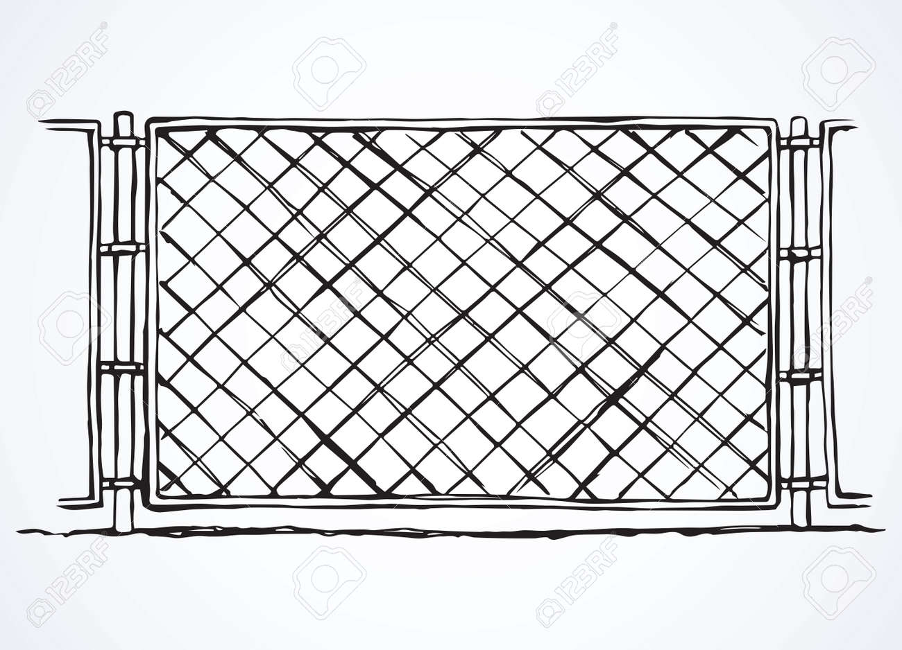 Adjust-A-Gate Adjustable Chain Link Gate w/Square Corner Frame, Black( –  VMInnovations, image size:1300x938