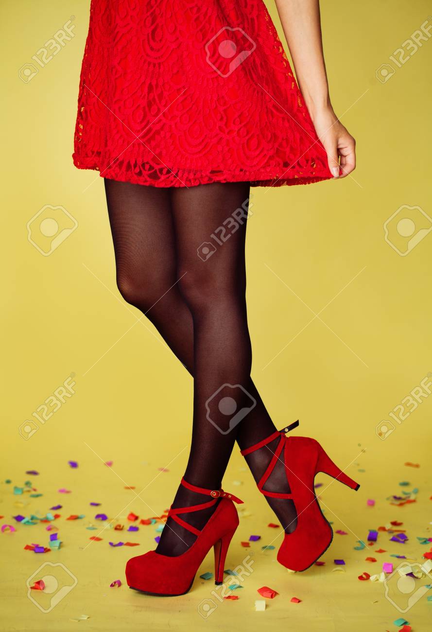 black tights and high heels