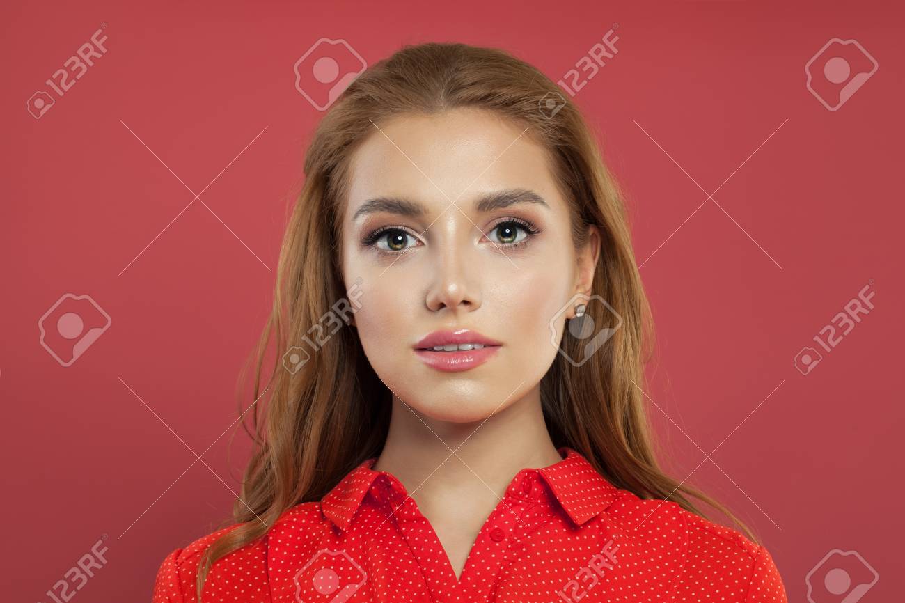 Beautiful Woman Face Closeup Portrait Cute Candid Girl With Stock Photo Picture And Royalty Free Image Image 118466043 123rf